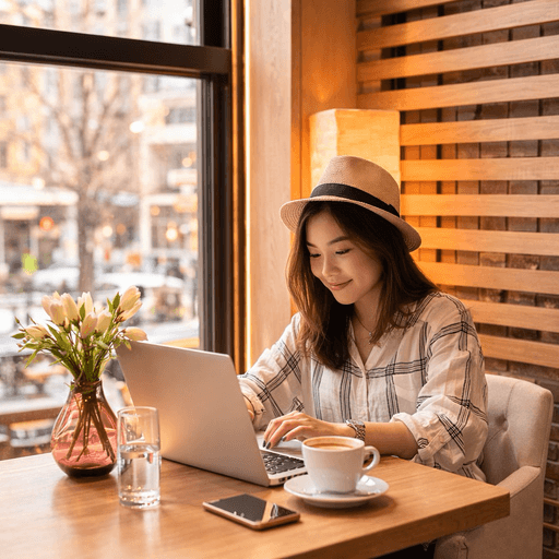 SEOExpert team member working from a cafe