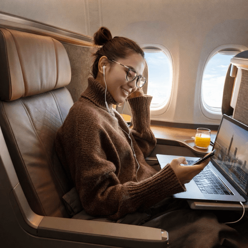 SEOExpert team member working from a flight