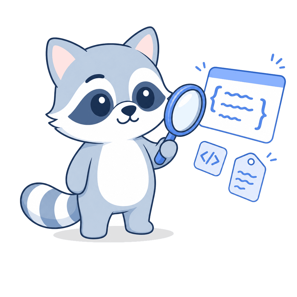 SEOExpert mascot pointing at a floating schema markup card showing business details