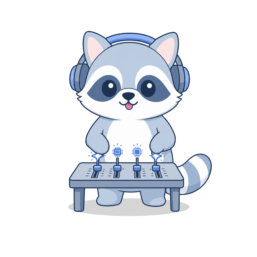 SEOExpert mascot tuning small icons for ChatGPT, Perplexity, Google, and Claude