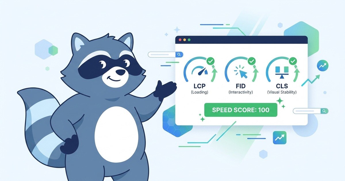 An AI generated page speed image showing a generic raccoon instead of the SEOExpert mascot