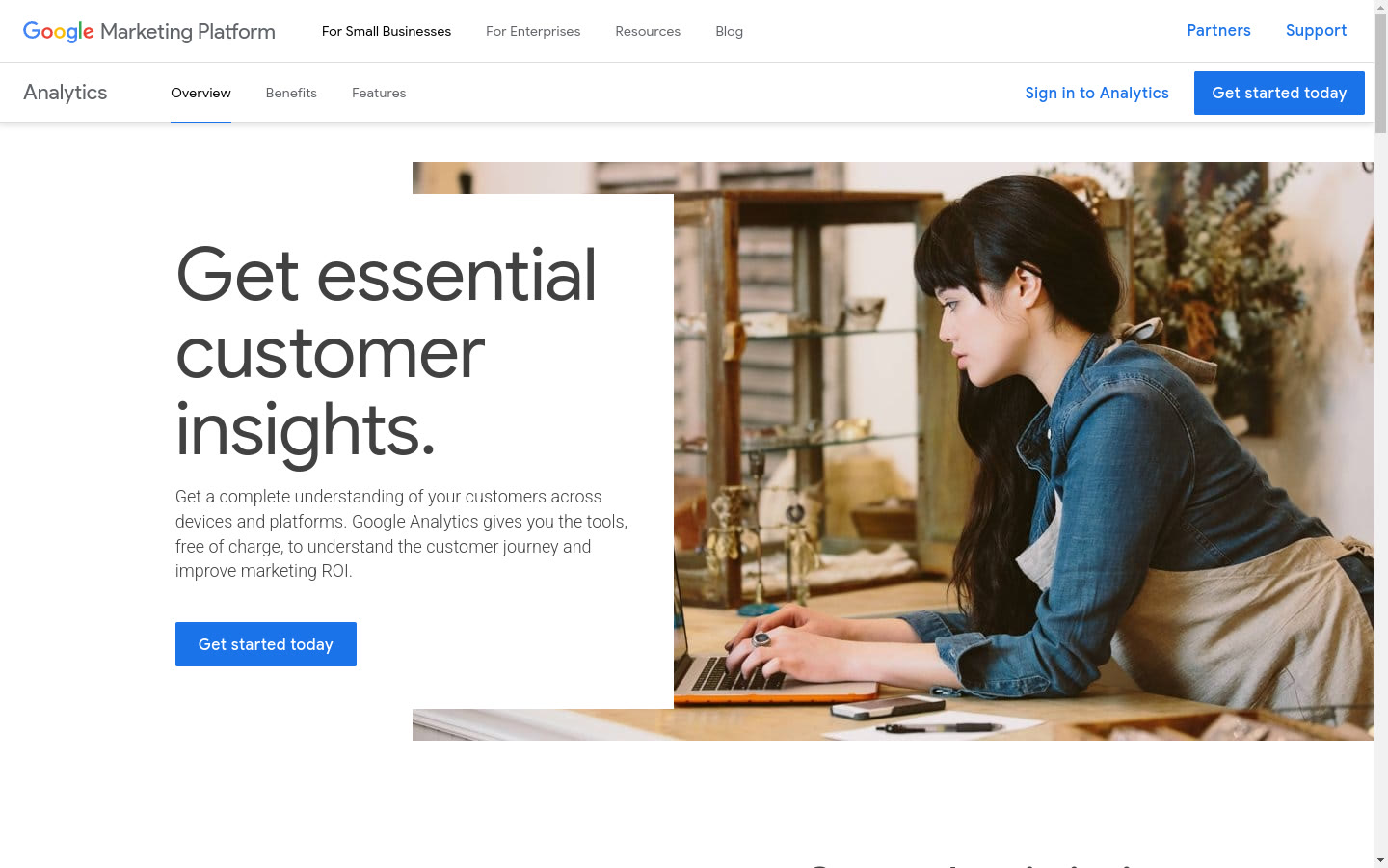 Google Analytics official product page