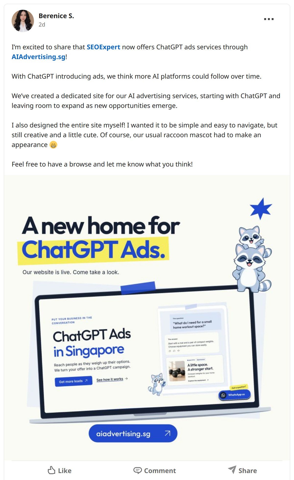 Our LinkedIn announcement